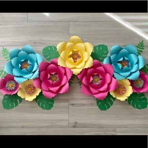 Paper Flower Luau/Moana Party Set